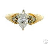 14k Yellow Gold Marquise Engagement Ring with 1 ctw Diamonds Size 9.5