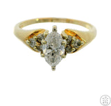 14k Yellow Gold Marquise Engagement Ring with 1 ctw Diamonds Size 9.5