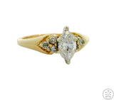 14k Yellow Gold Marquise Engagement Ring with 1 ctw Diamonds Size 9.5