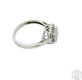 14k White Gold Halo Engagement Ring with 1/2 ctw Diamonds Size 6