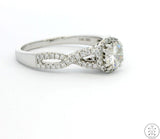 14k White Gold Engagement Ring with 1 ctw Diamonds Size 9