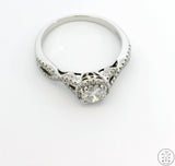 14k White Gold Engagement Ring with 1 ctw Diamonds Size 9