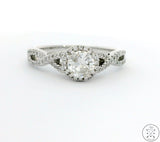 14k White Gold Engagement Ring with 1 ctw Diamonds Size 9