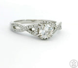 14k White Gold Engagement Ring with 1 ctw Diamonds Size 9