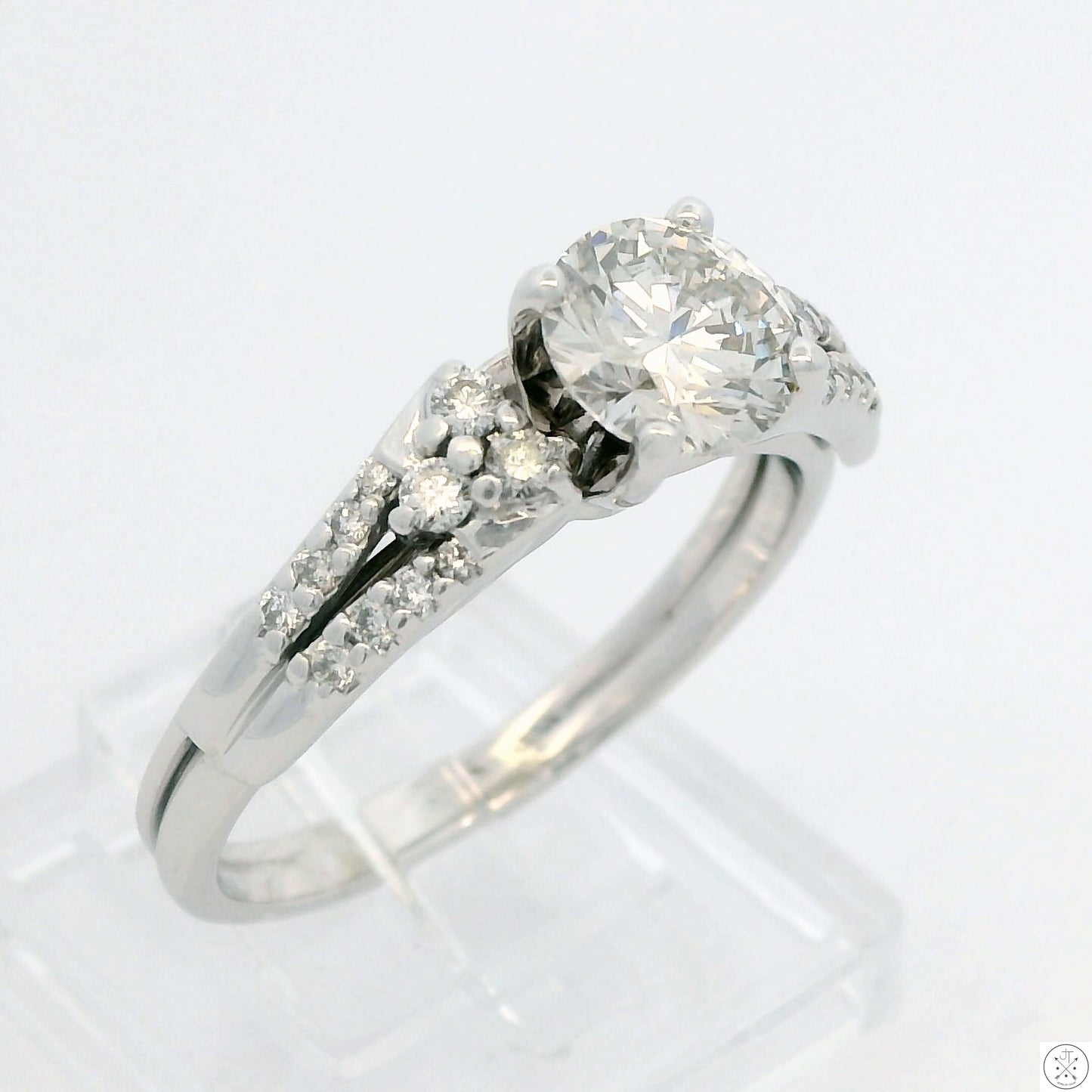 14k White Gold Engagement Ring with 1 1/3 ctw Lab Grown Diamonds Size 9.25