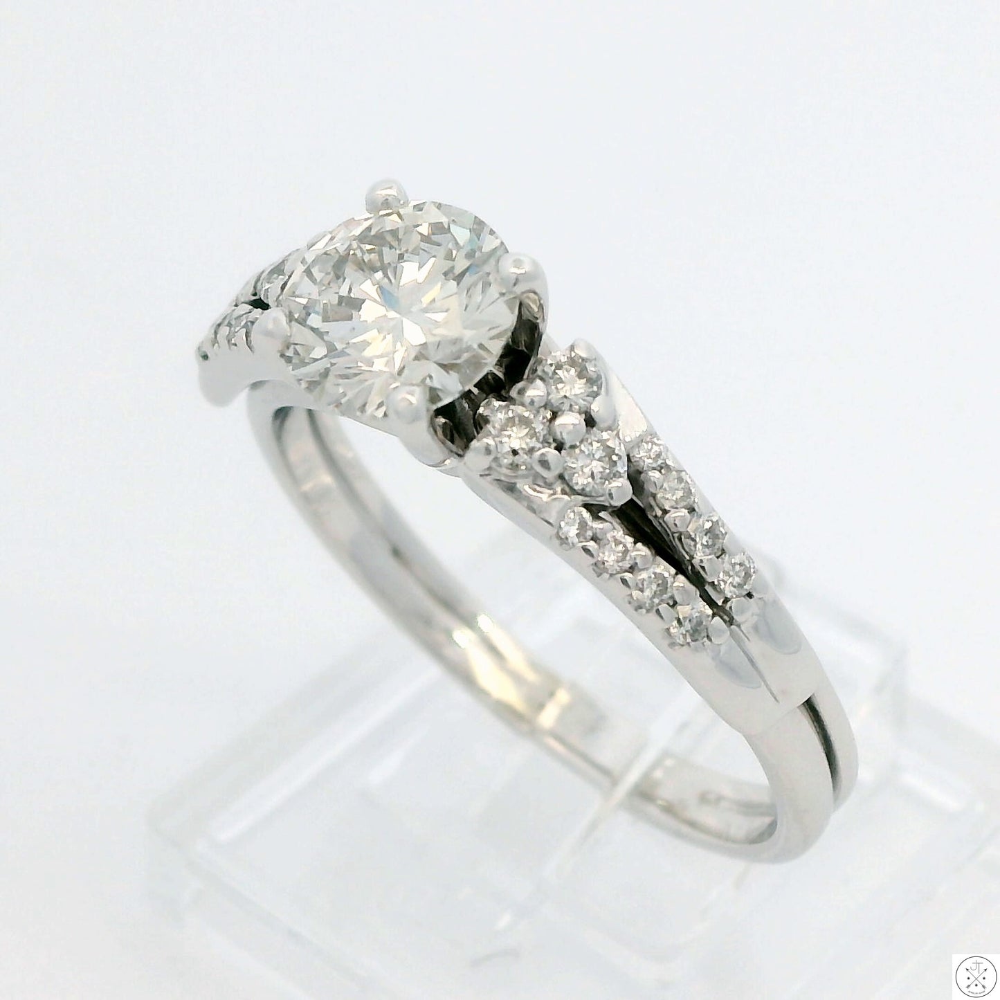 14k White Gold Engagement Ring with 1 1/3 ctw Lab Grown Diamonds Size 9.25