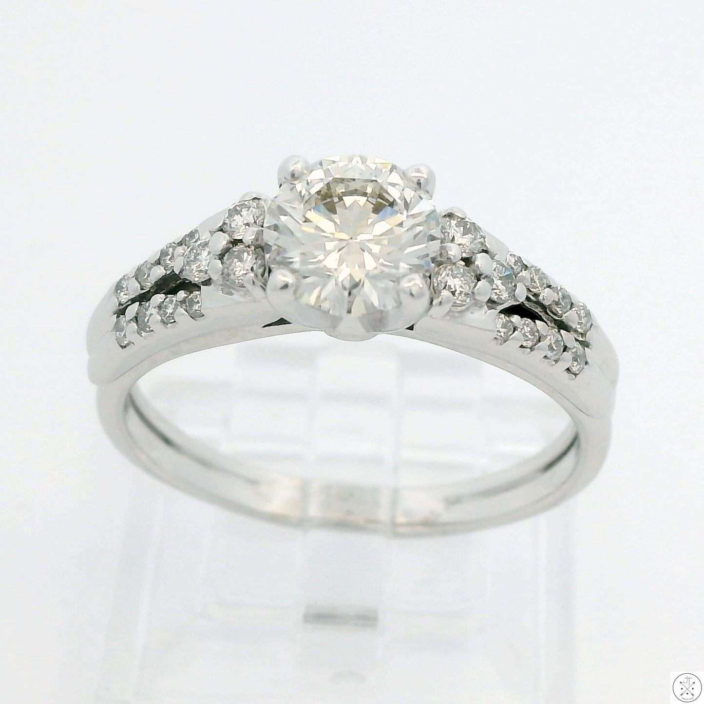 14k White Gold Engagement Ring with 1 1/3 ctw Lab Grown Diamonds Size 9.25