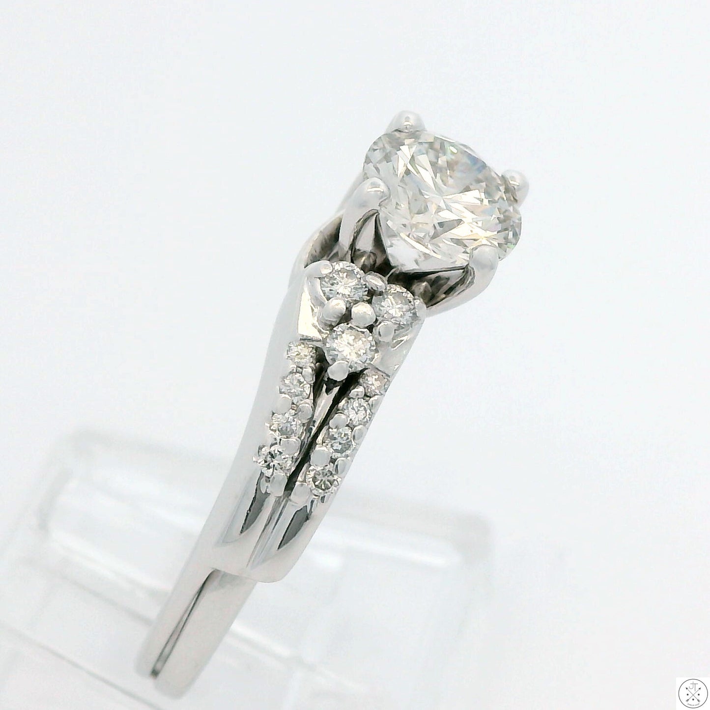 14k White Gold Engagement Ring with 1 1/3 ctw Lab Grown Diamonds Size 9.25