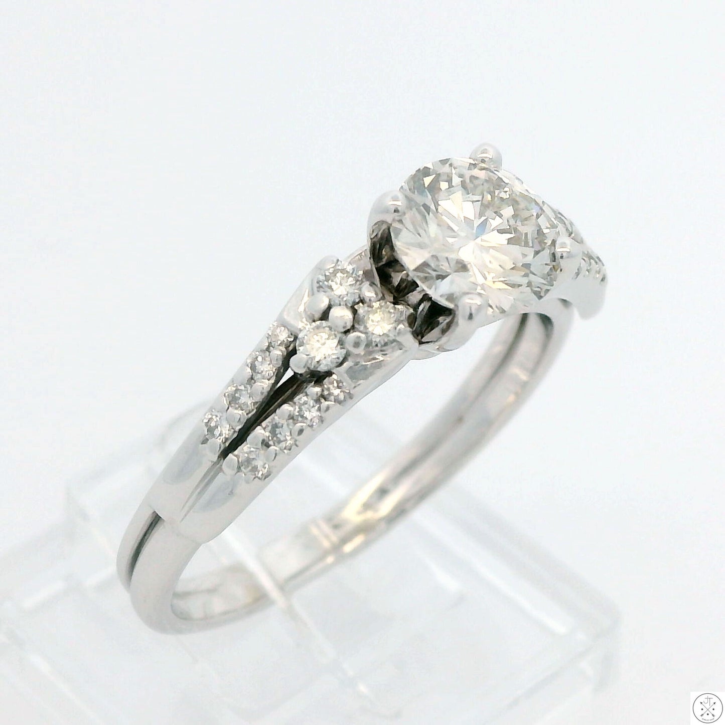 14k White Gold Engagement Ring with 1 1/3 ctw Lab Grown Diamonds Size 9.25