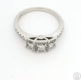 14k White Gold Past Present Future Ring with 1/2 ctw Diamonds Size 6.75