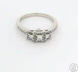 14k White Gold Past Present Future Ring with 1/2 ctw Diamonds Size 6.75