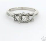 14k White Gold Past Present Future Ring with 1/2 ctw Diamonds Size 6.75