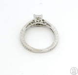 14k White Gold Engagement Ring with 2/3 ctw Diamonds Size 6.25 Princess Vintage Style