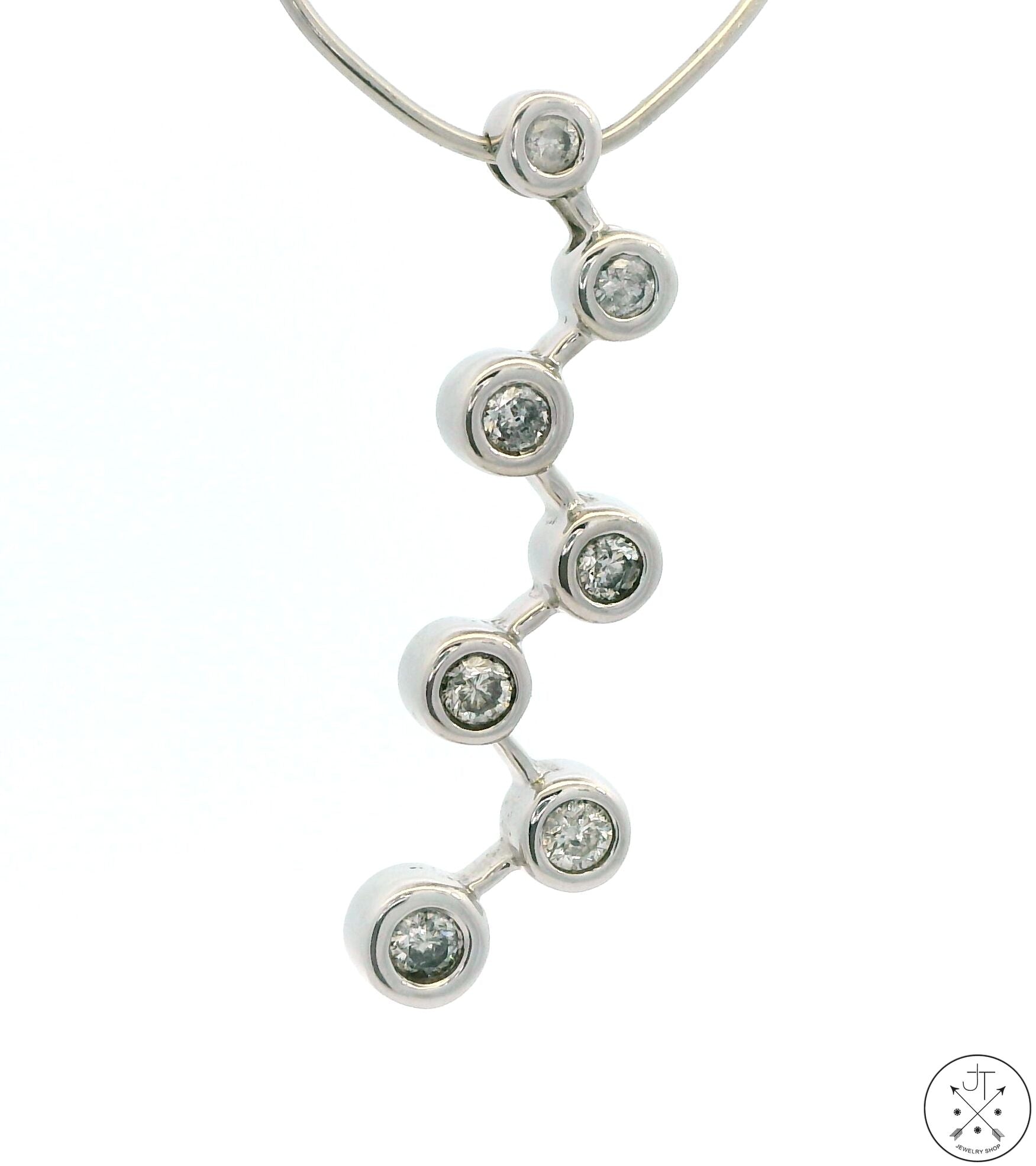 10k White Gold Journey Pendant with 1/3 ctw Diamonds