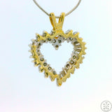 10k Yellow Gold Heart Pendant with 1/2 ctw Diamonds