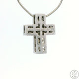 New 14k White Gold Cross Pendant with .37 ctw Diamonds