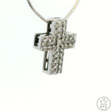 New 14k White Gold Cross Pendant with .37 ctw Diamonds