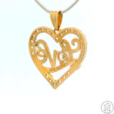 New Love 10k Yellow Gold Heart Pendant with Cubic Zirconia