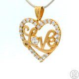 New Love 10k Yellow Gold Heart Pendant with Cubic Zirconia