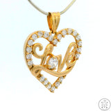 New Love 10k Yellow Gold Heart Pendant with Cubic Zirconia