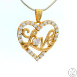 New Love 10k Yellow Gold Heart Pendant with Cubic Zirconia