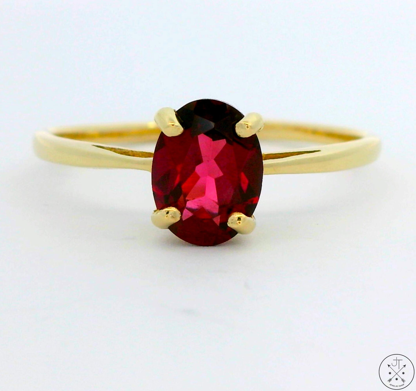 10k Yellow Gold Solitaire Ring with Tourmaline Size 10