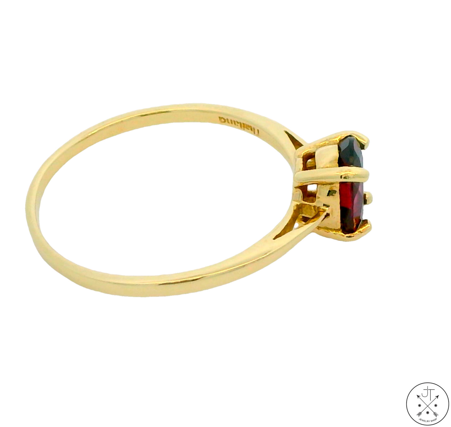 10k Yellow Gold Solitaire Ring with Tourmaline Size 10