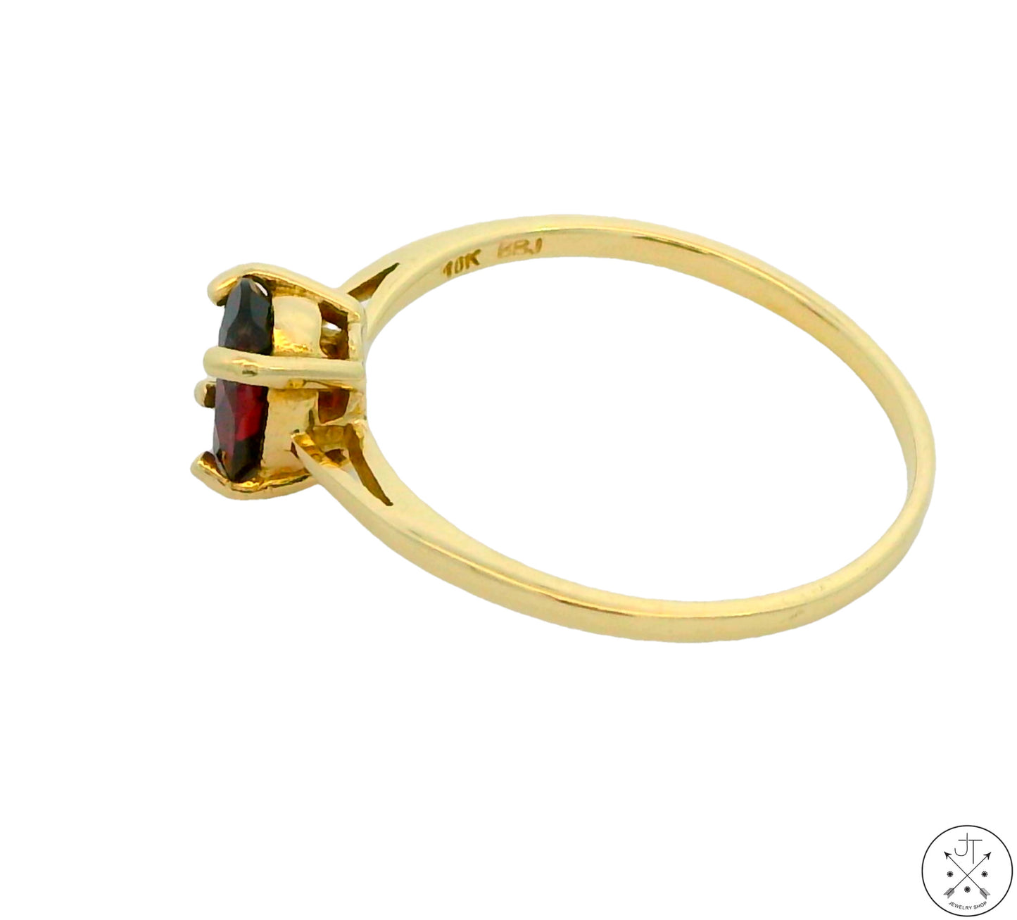 10k Yellow Gold Solitaire Ring with Tourmaline Size 10