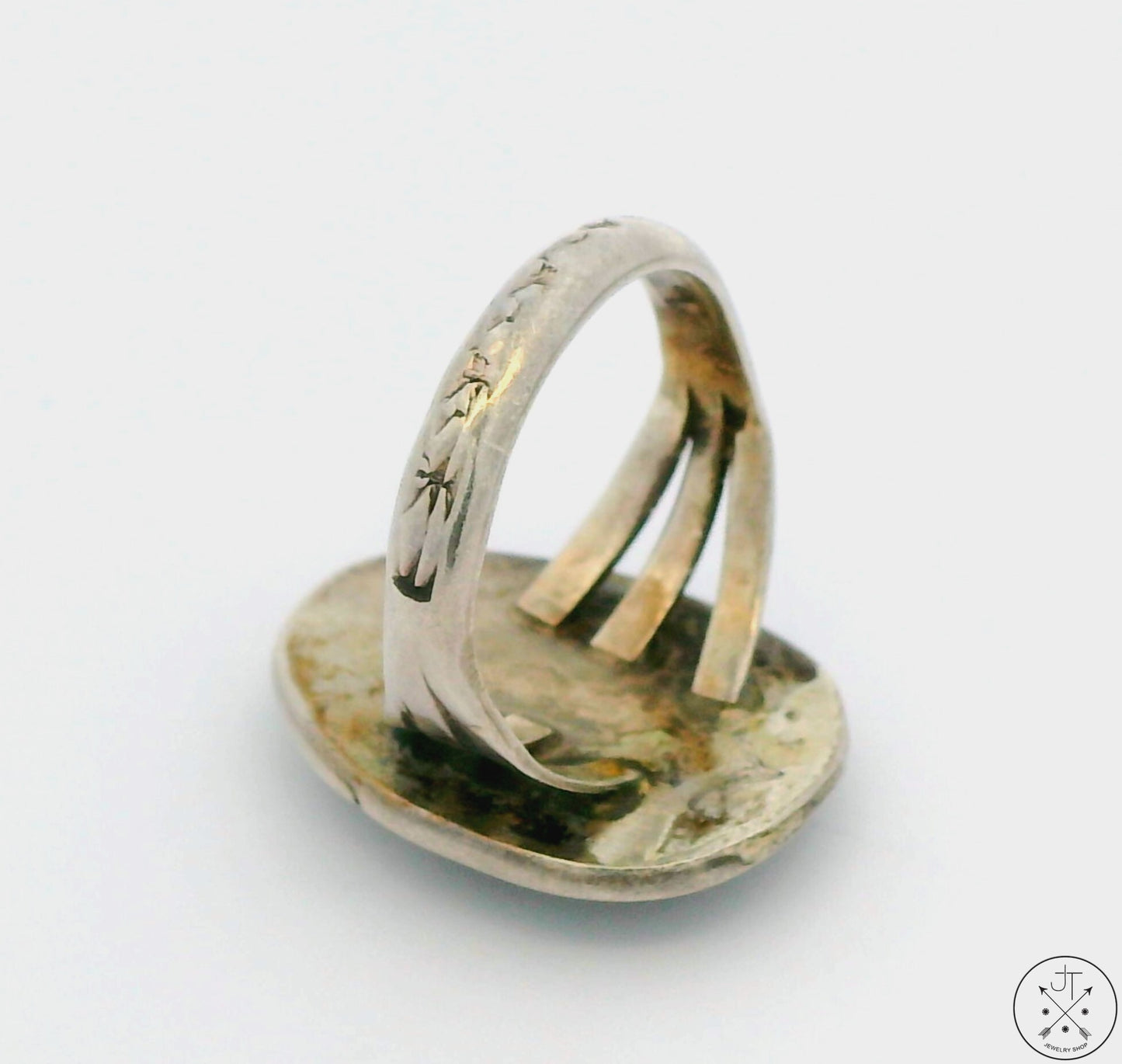 Vintage Sterling Silver Ring with Pilot Mountain Turquoise Size 7