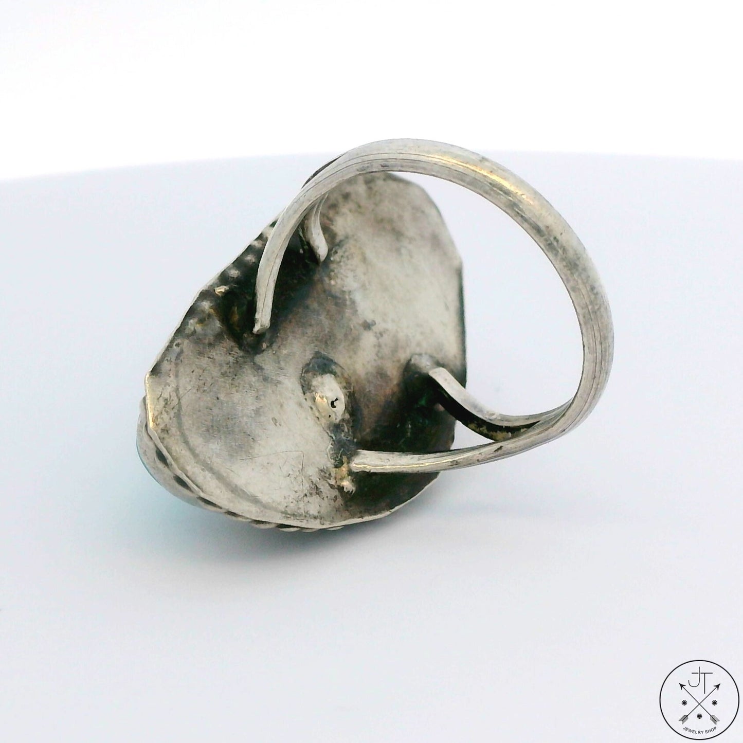 Vintage Sterling Silver Ring with Turquoise Size 7.5