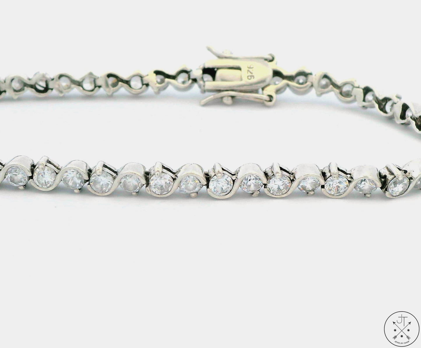 Sterling Silver Tennis Bracelet 7.25 Inch with Cubic Zirconia
