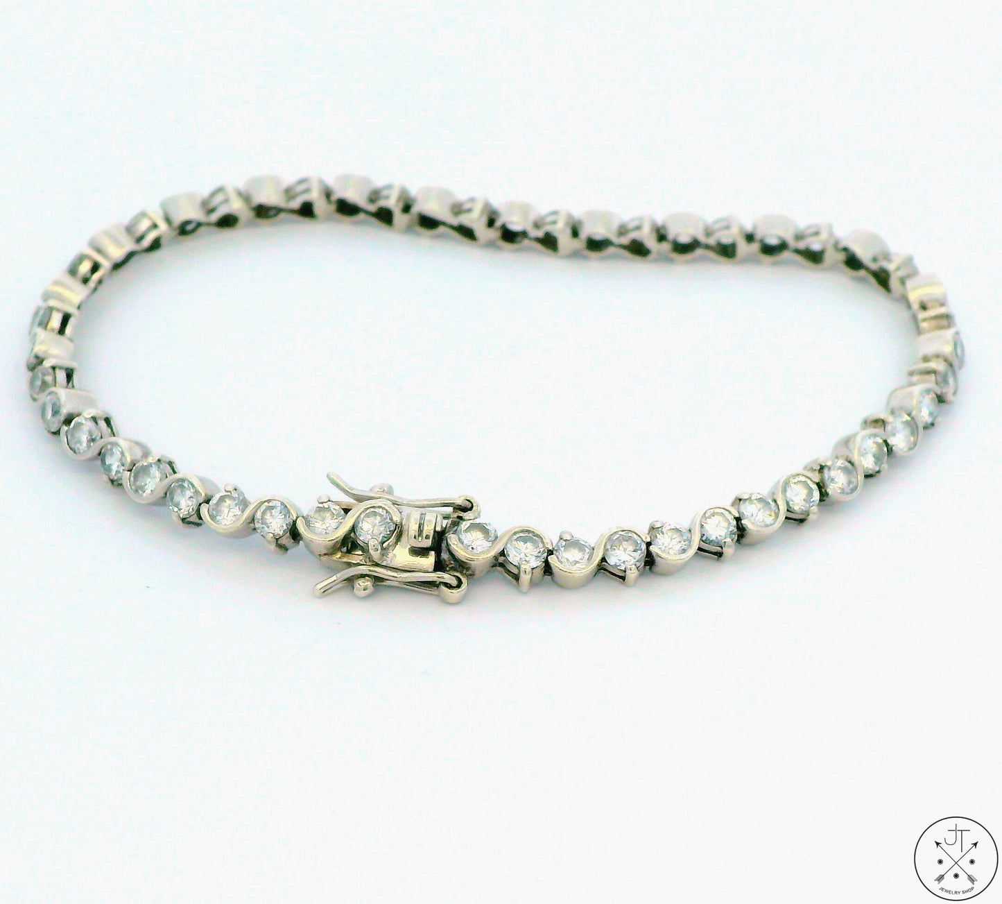 Sterling Silver Tennis Bracelet 7.25 Inch with Cubic Zirconia