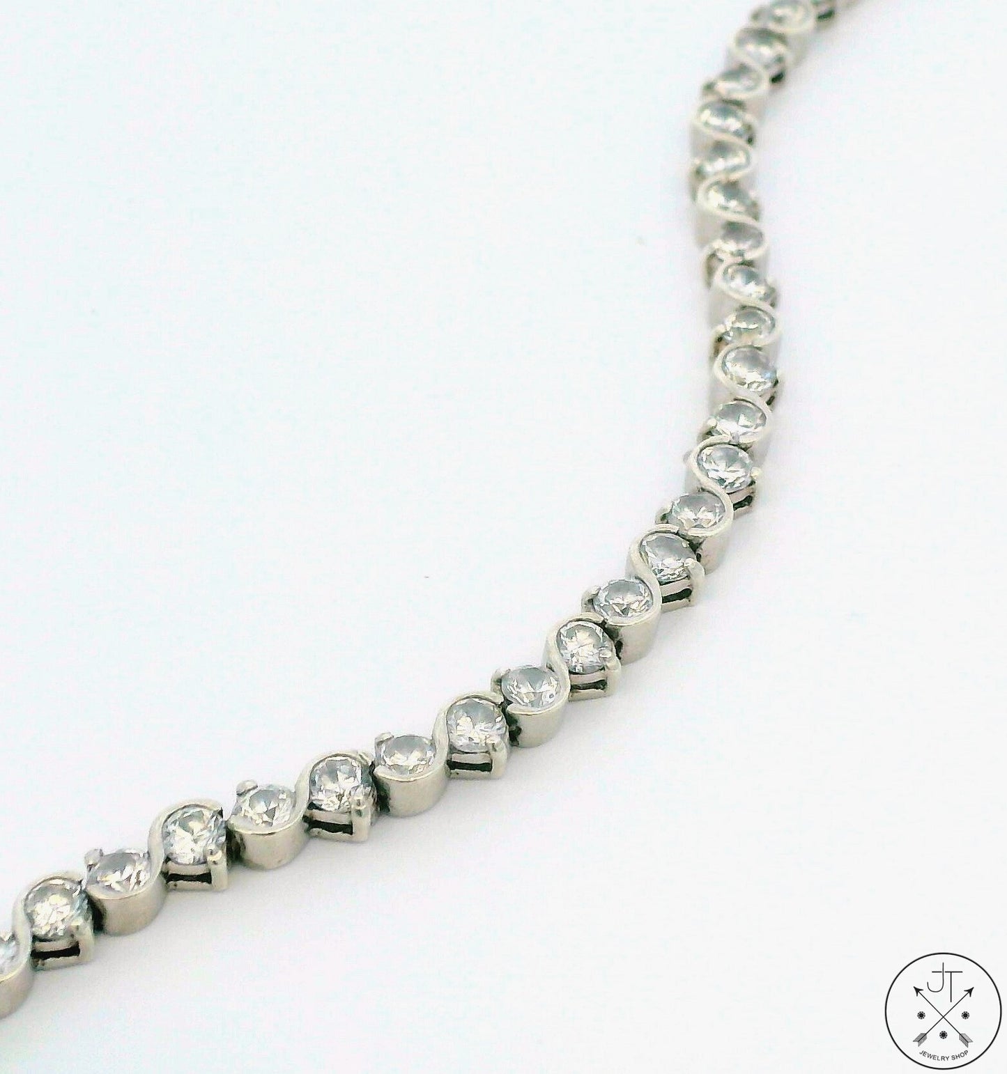 Sterling Silver Tennis Bracelet 7.25 Inch with Cubic Zirconia