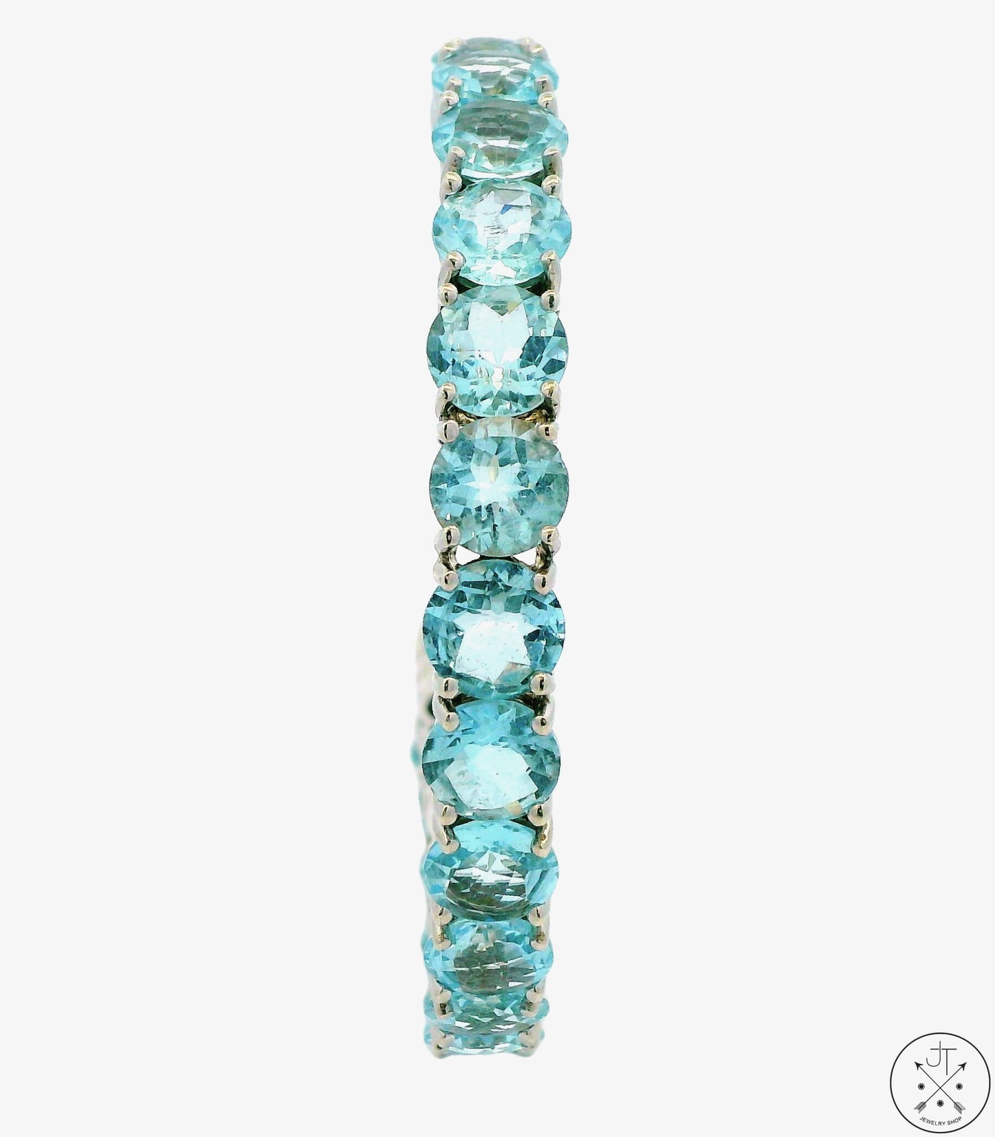 New Sterling Silver Hinged Cuff Bracelet with Topaz Size L/XL