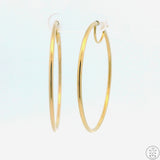 New 10k Yellow Gold 1 3/4 Inch Hoop Earrings