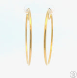 New 10k Yellow Gold 1 3/4 Inch Hoop Earrings