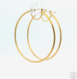 New 10k Yellow Gold 1 3/4 Inch Hoop Earrings