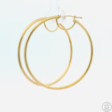 New 10k Yellow Gold 1 3/4 Inch Hoop Earrings