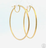 New 10k Yellow Gold 1 3/4 Inch Hoop Earrings