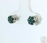 New 10k White Gold Stud Earrings with 1/4 ctw Blue Diamonds