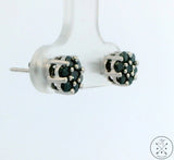 New 10k White Gold Stud Earrings with 1/3 ctw Black Diamonds