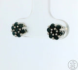 New 10k White Gold Stud Earrings with 1/3 ctw Black Diamonds