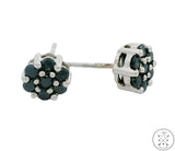 New 10k White Gold Stud Earrings with 1/3 ctw Black Diamonds