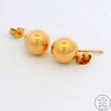 New 10k Yellow Gold Ball Stud Earrings 7 mm Sphere Butterfly Back