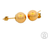 New 10k Yellow Gold Ball Stud Earrings 7 mm Sphere Butterfly Back