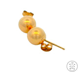 New 10k Yellow Gold Ball Stud Earrings 7 mm Sphere Butterfly Back