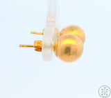 New 10k Yellow Gold Ball Stud Earrings 7 mm Sphere Butterfly Back