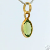 New 14k Yellow Gold Drop Pendant with Peridot Charm Keyring Split Ring