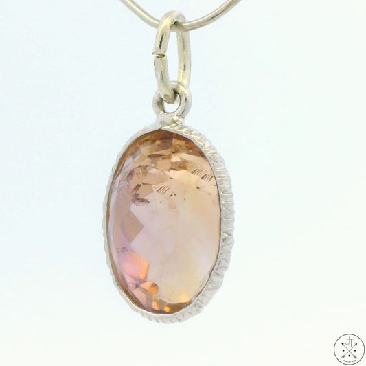 New Sterling Silver Pendant with Oval Ametrine 2.1 gram