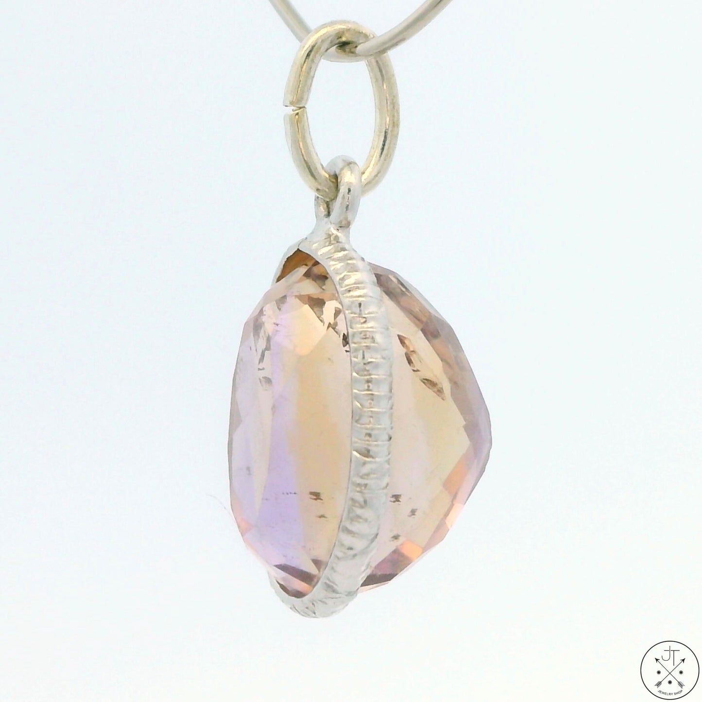 New Sterling Silver Pendant with Oval Ametrine 2.1 gram